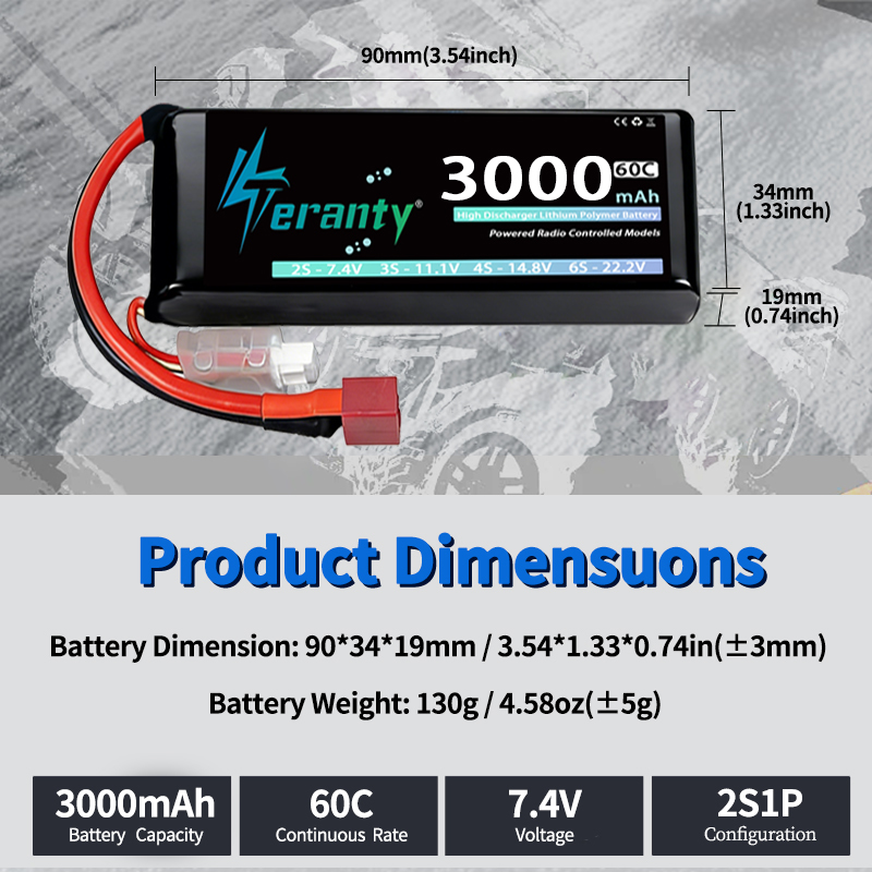 테란티 2S 3000mAh 리포 배터리 7.4V 60C - Drone Battery Lipo 리뷰 및 가격