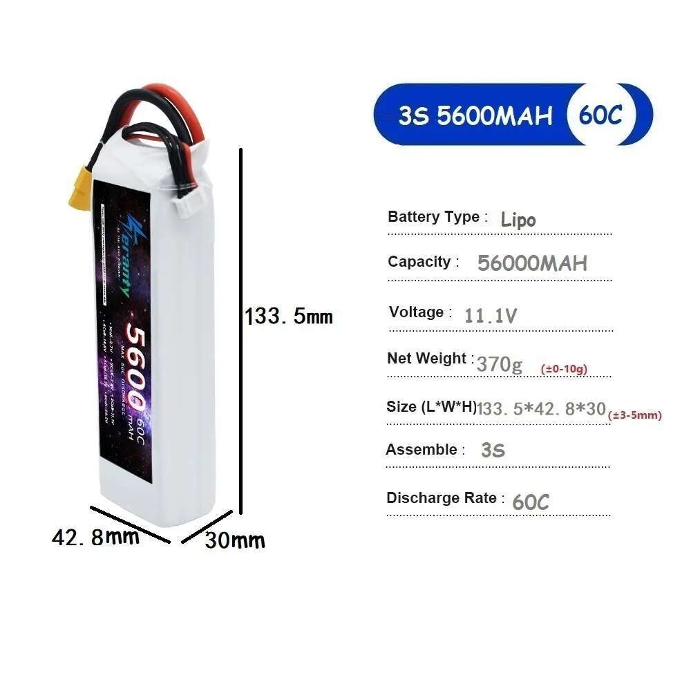 TERANTY 5600mAh 60C 2S 3S 4S 6 - Drone Battery 6S 리뷰 및 가격