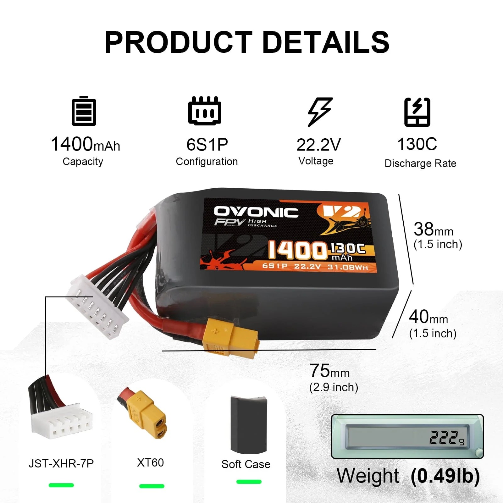 오보닉 6S 리포 배터리 22.2V 1400mAh 13 - Drone Battery Bag 리뷰 및 가격